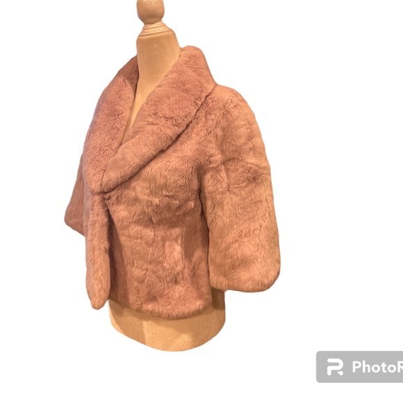 Lavender Fur Jacket Short Sleeve Size 36 - Picture 3 of 7